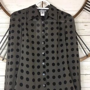 Philippe Adec Adec2 Blouse Polka Dot Sz S